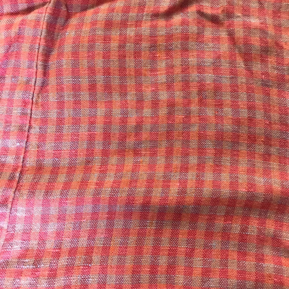 Flax small plaid linen skirt